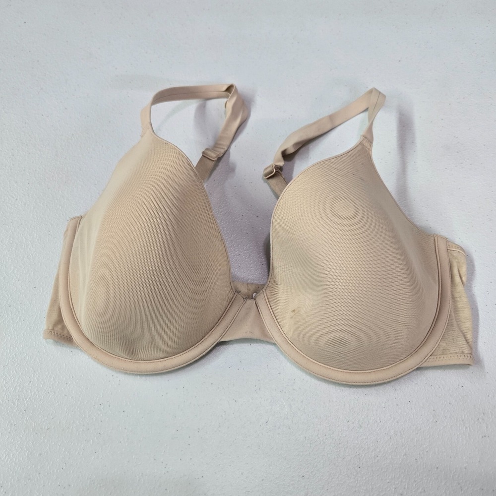 Wacoal Women Bra 34DD Beige 855263 Underwire Nylon Lightly Lined READ